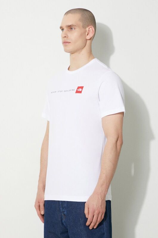 The North Face M S/S NEVER STOP EXPLORING TEE BEYAZ Erkek Tshirt - 4