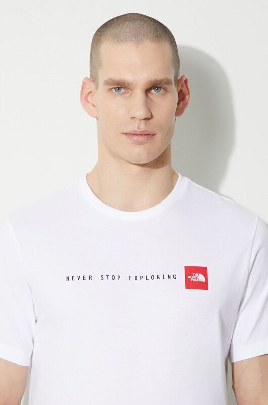 The North Face M S/S NEVER STOP EXPLORING TEE BEYAZ Erkek Tshirt - 5
