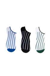 The Socks 3 Çift Desenli Erkek Görünmez Çorap (150P) Renkli Erkek Çorap - 1
