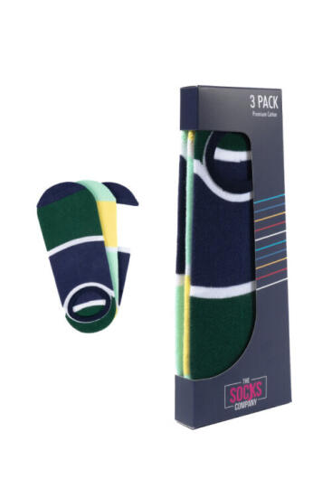 The Socks 3 Çift Desenli Erkek Görünmez Çorap (152P) Renkli Erkek Çorap - 1