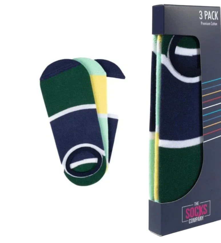 The Socks 3 Çift Desenli Görünmez (152P) Renkli Erkek Çorap - 1