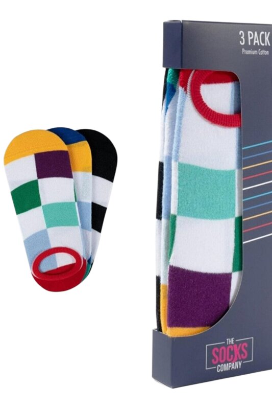 The Socks 3 Çift Desenli Görünmez (153P) Renkli Erkek Çorap - The Socks