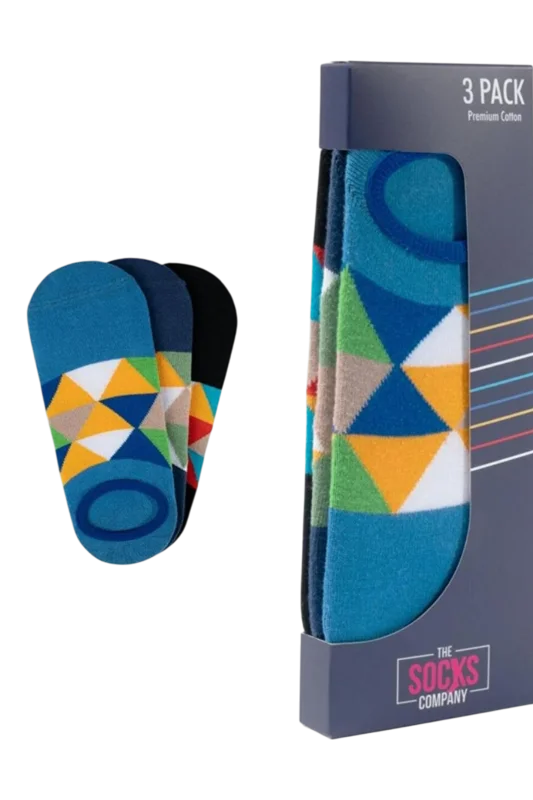 The Socks 3 Çift Desenli Erkek Görünmez Çorap (154P) Renkli Erkek Çorap - 1