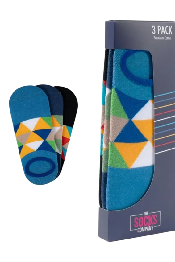 The Socks 3 Çift Desenli Erkek Görünmez Çorap (154P) Renkli Erkek Çorap - 1