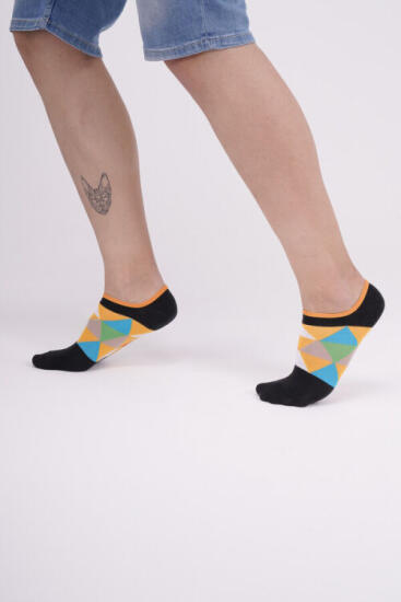 The Socks 3 Çift Desenli Erkek Görünmez Çorap (154P) Renkli Erkek Çorap - 5