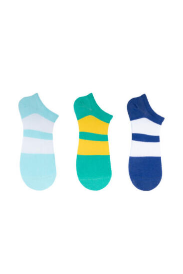 The Socks 3 Çift Desenli Erkek Patik Çorap (157P) Renkli Erkek Çorap - 1