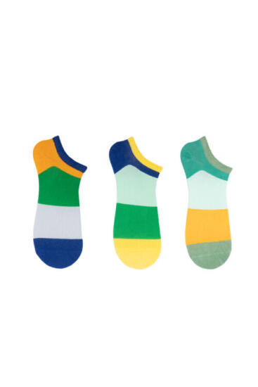 The Socks 3 Çift Desenli Erkek Patik Çorap (158P) Renkli Erkek Çorap - 1
