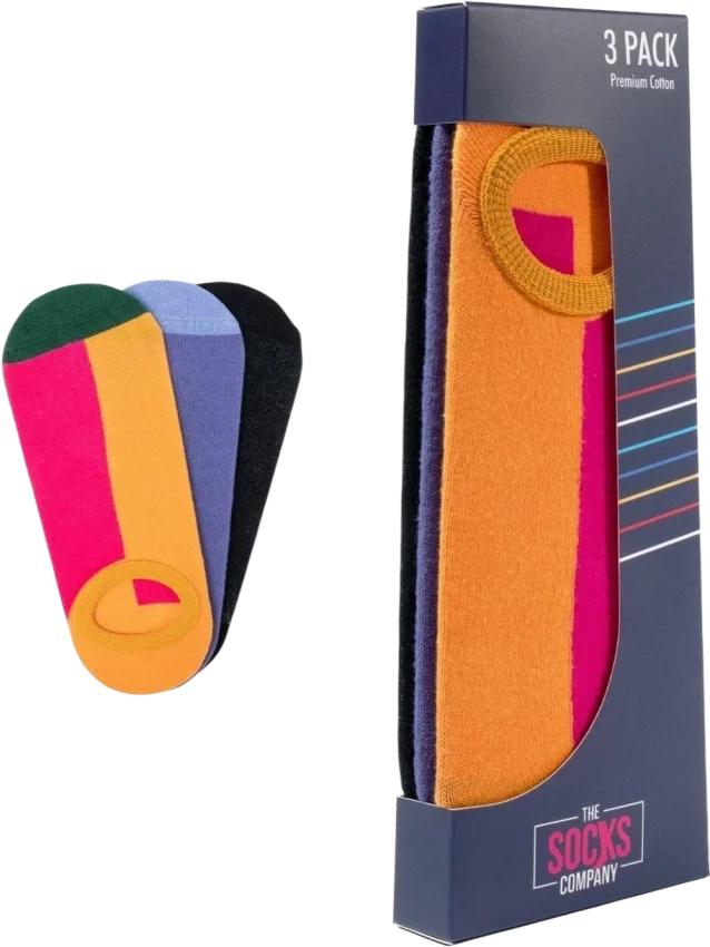 The Socks 3 Çift Desenli Görünmez (161P) Renkli Kadın Çorap - 1