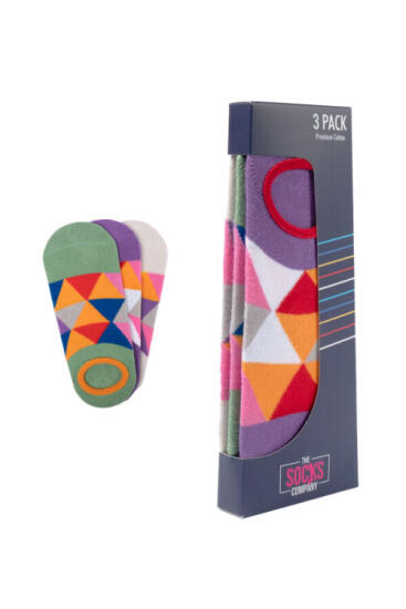 The Socks 3 Çift Desenli Kadın Görünmez Çorap (164P) Renkli Kadın Çorap - 1