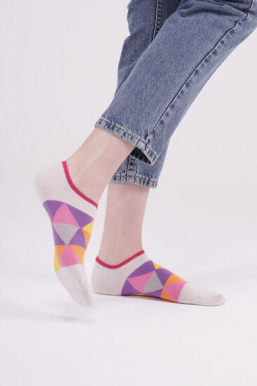 The Socks 3 Çift Desenli Kadın Görünmez Çorap (164P) Renkli Kadın Çorap - 3