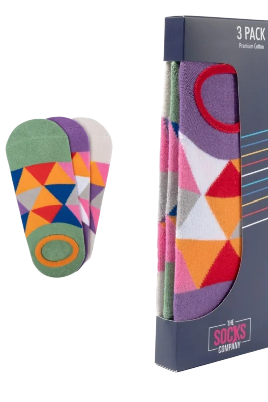 The Socks 3 Çift Desenli Kadın Görünmez Çorap (164P) Renkli Kadın Çorap - 1