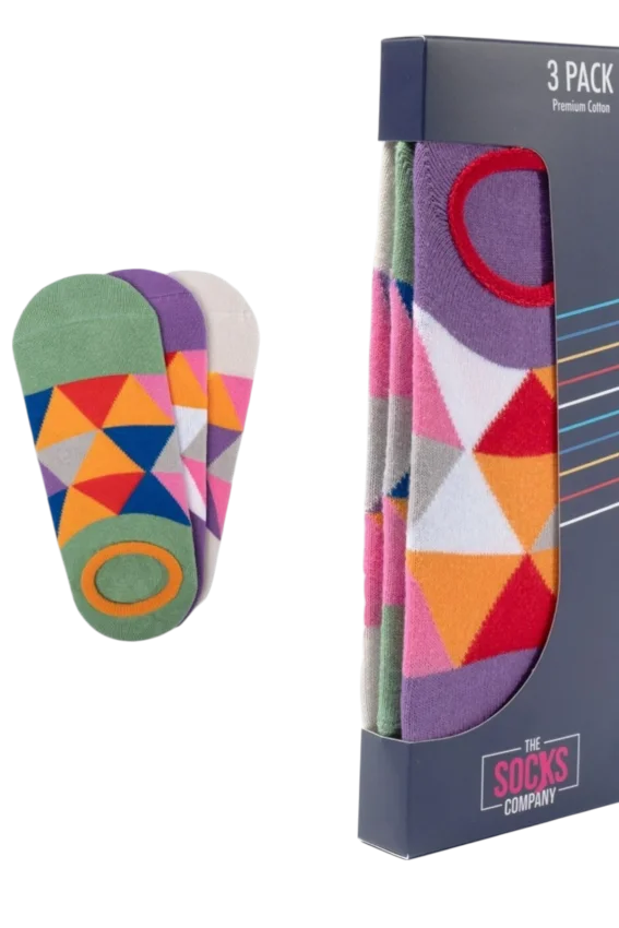 The Socks 3 Çift Desenli Kadın Görünmez Çorap (164P) Renkli Kadın Çorap - 1