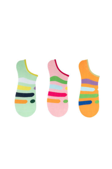 The Socks 3 Çift Desenli Kadın Görünmez Çorap (165P) Renkli Kadın Çorap - 2
