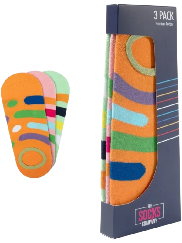 The Socks 3 Çift Desenli Görünmez (165P) Renkli Kadın Çorap - 1