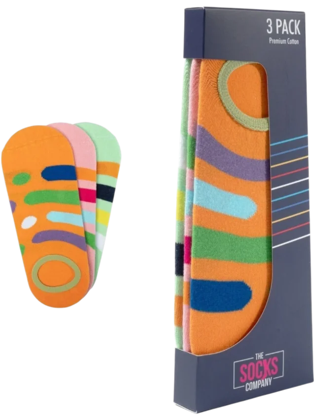 The Socks 3 Çift Desenli Görünmez (165P) Renkli Kadın Çorap - 1