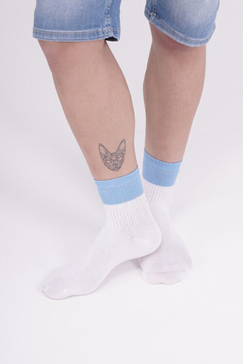 The Socks 3 Çift Pamuk Erkek Tenis Çorap (974P) BEYAZ Erkek Çorap - 3