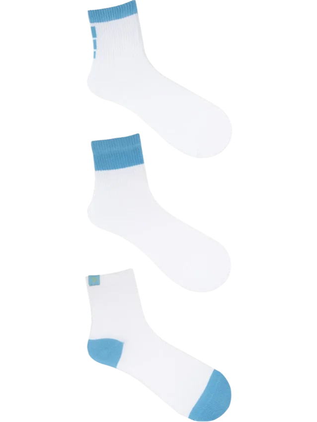 The Socks 3 Çift Pamuk Erkek Tenis Çorap (974P) BEYAZ Erkek Çorap - 1
