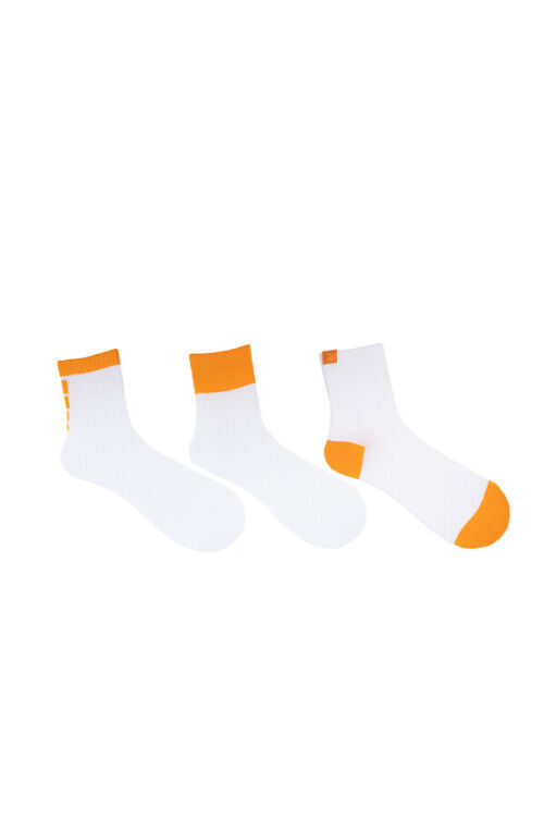 The Socks 3 Çift Pamuk Kadın Tenis Çorap (980P) BEYAZ Kadın Çorap - 5
