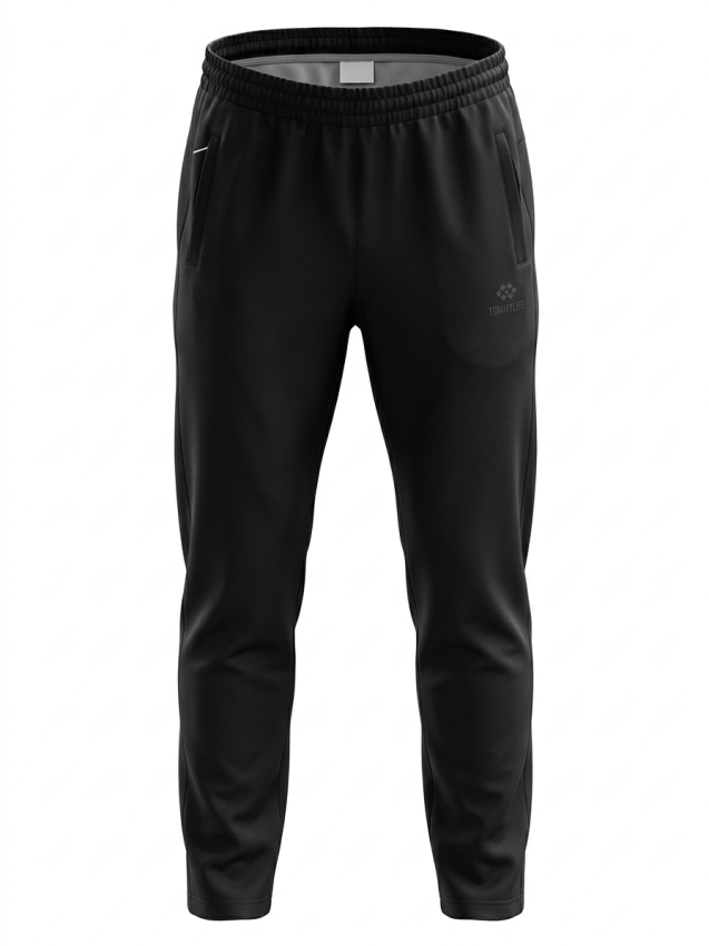 Tommy Life Düz Paça Siyah Erkek Eşofman Altı - 1