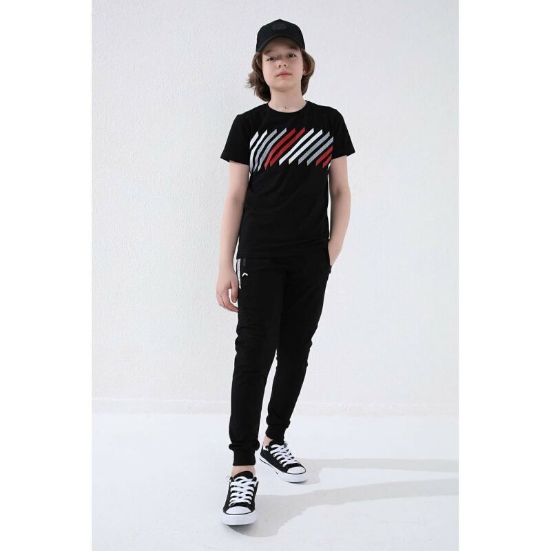 Tommy Life ERKEK GARSON EŞOFMAN JOGGER SİYAH Çocuk Eşofman Altı T07EG-64052-01 - 1