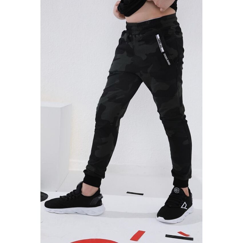 Tommy Life ERKEK GARSON EŞOFMAN JOGGER Siyah-Kamuflaj Çocuk Eşofman Altı T07EG-64053-178 - 6