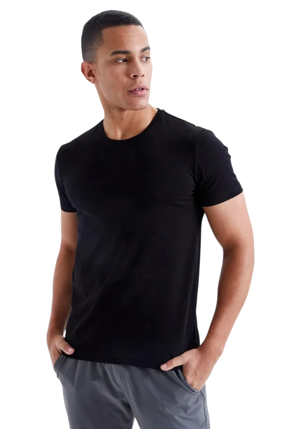 Tommy Life ERKEK T-SHİRT O YAKA SİYAH Erkek Tshirt - 1