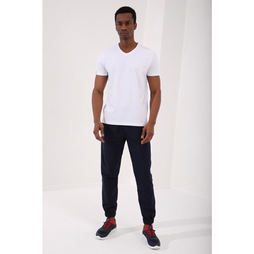 Tommy Life ERKEK T-SHİRT V YAKA BEYAZ Erkek Tshirt - 1