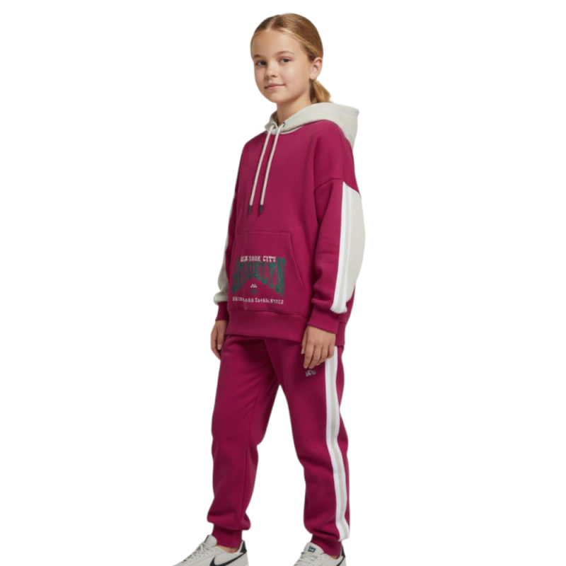 Tommy Life Kız Garson Oversize Eşofman Takım Sweat/Jogger Çocuk Eşofman Takımı - Tommy Life