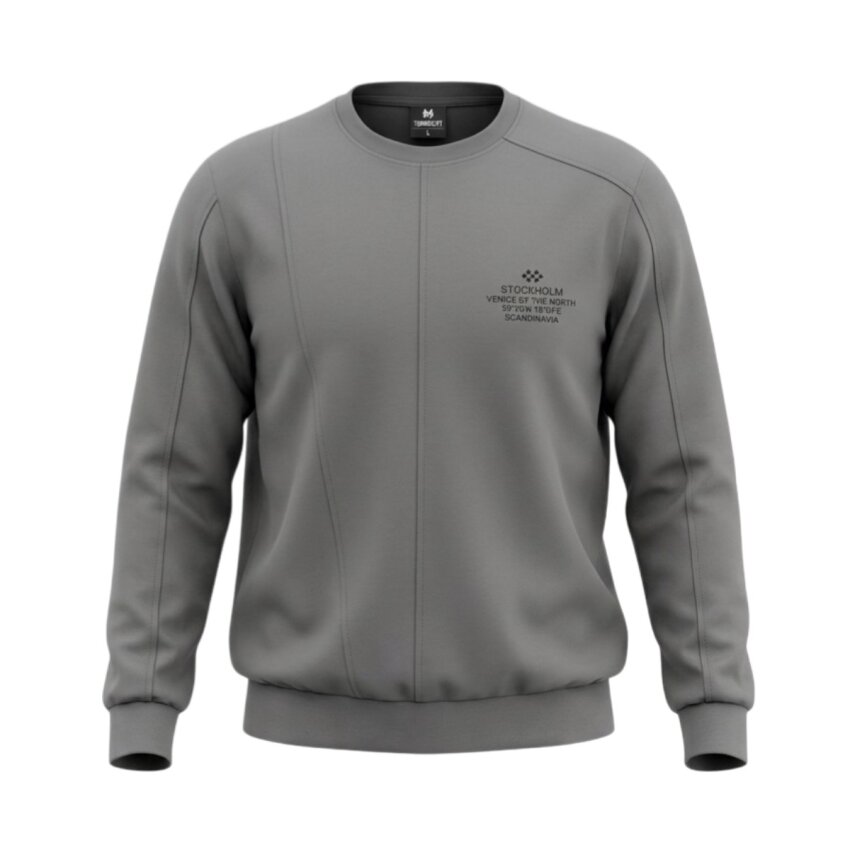 Tommy Life O Yaka Gri Erkek Sweatshirt - 1