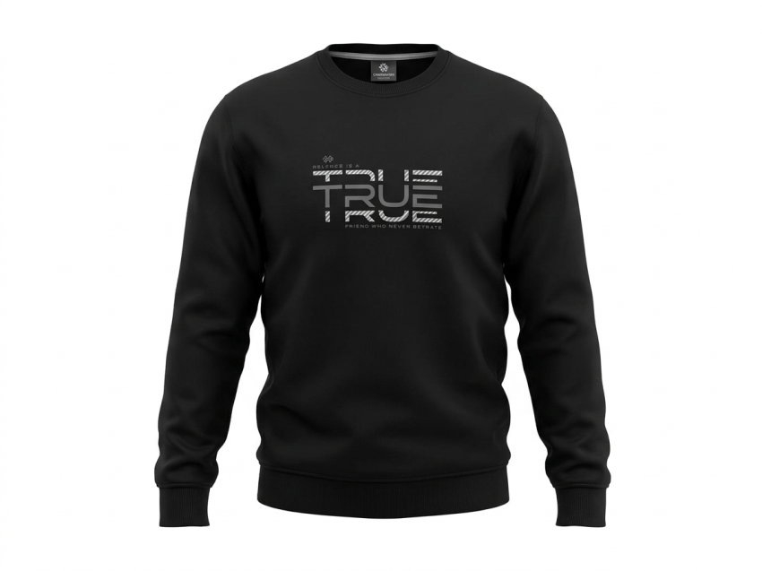 Tommy Life O Yaka Siyah Erkek Sweatshirt - 1