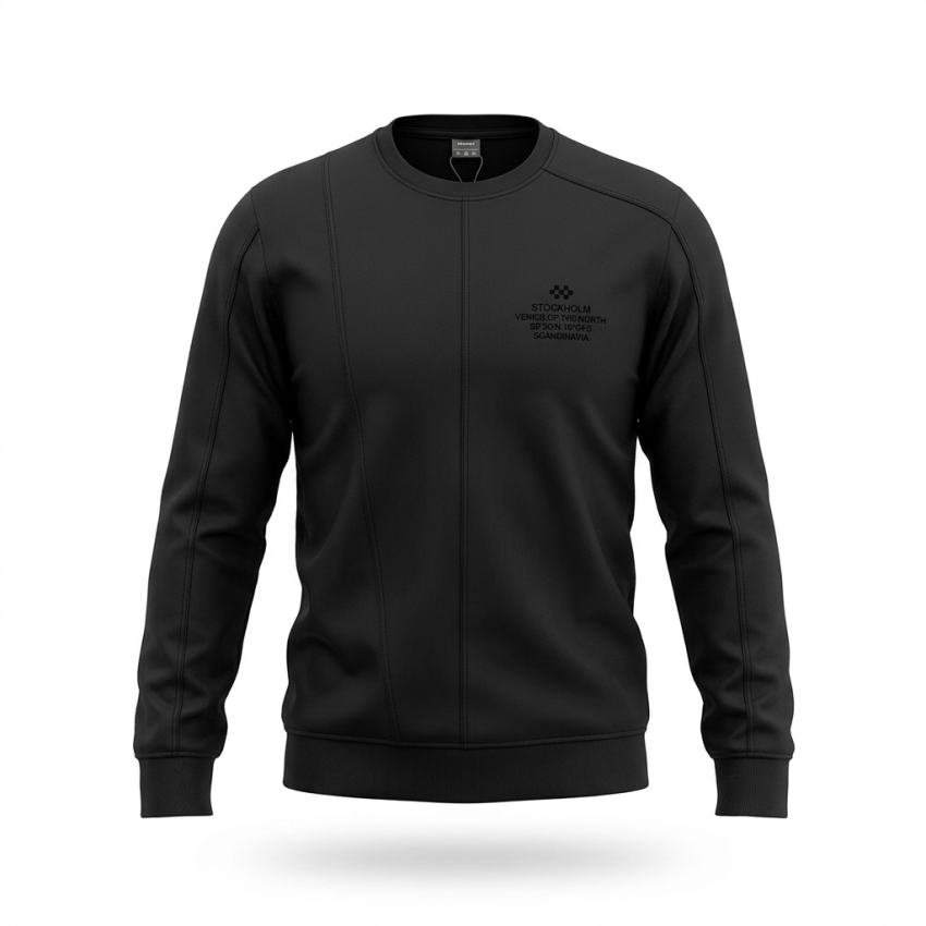 Tommy Life O Yaka Siyah Erkek Sweatshirt - 1