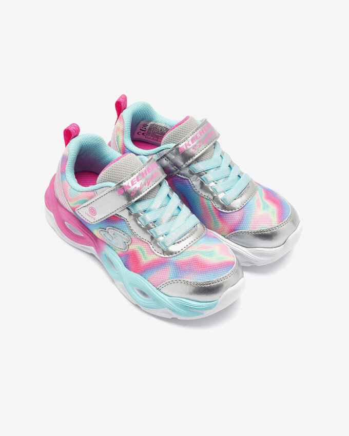 Skechers Twisty Glow - Sorbet Swirl Gri Çocuk Günlük Ayakkabı - 5