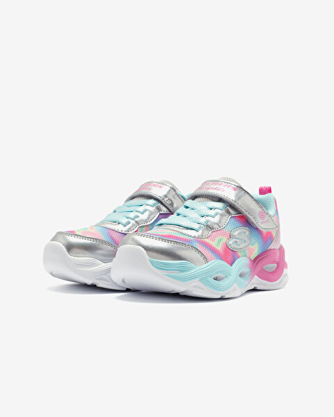 Skechers Twisty Glow - Sorbet Swirl Gri Çocuk Günlük Ayakkabı - 6
