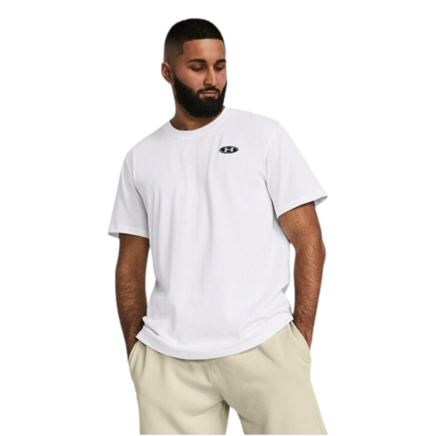 Under Armour Heavyweight LC Patch Beyaz Erkek Tshirt - 1
