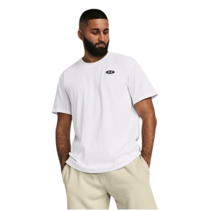 Under Armour Heavyweight LC Patch Beyaz Erkek Tshirt - Under Armour