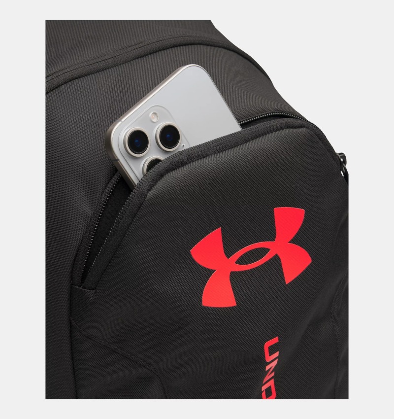 Under Armour Hustle Lite Siyah-Kırmızı Unisex Sırt Çantası - 4