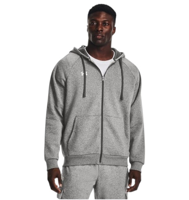 Under Armour Rival Fleece FZ Hoodie Gri Erkek Sweatshirt - 1