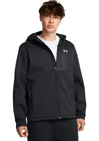 Under Armour Shield Hooded Jacket Siyah-Beyaz Erkek Mont - Under Armour