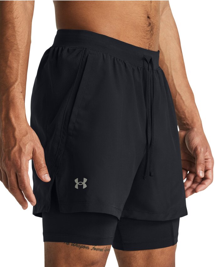 Under Armour UA Launch 5 2-In-1 Siyah Erkek Şort - 5