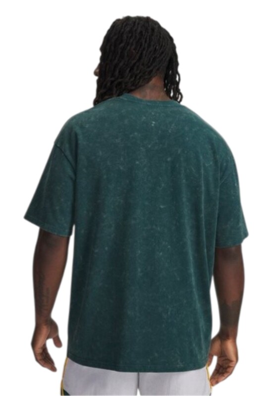 Under Armour UA M HW OS Logo Wash SS Yeşil Erkek Tshirt - 2