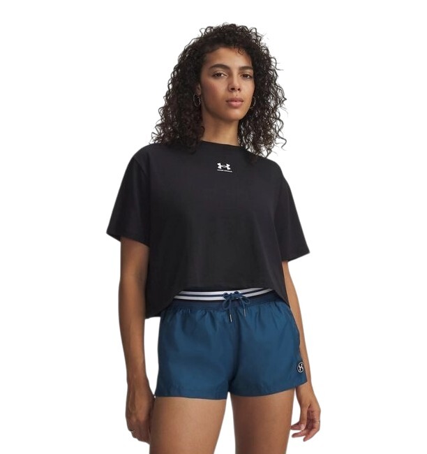 Under Armour UA Rival Boxy Tee Solid Siyah Kadın Tshirt - 1