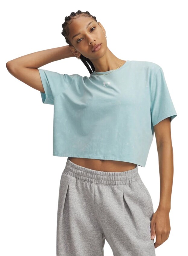 Under Armour UA Rival Boxy Tee Wash Mavi Kadın Tshirt - 1