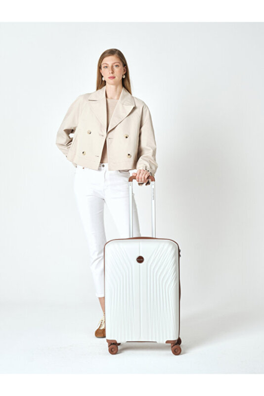 United Colors Of Benetton Trolley 60 Cm Unisex Beyaz Valiz - 3
