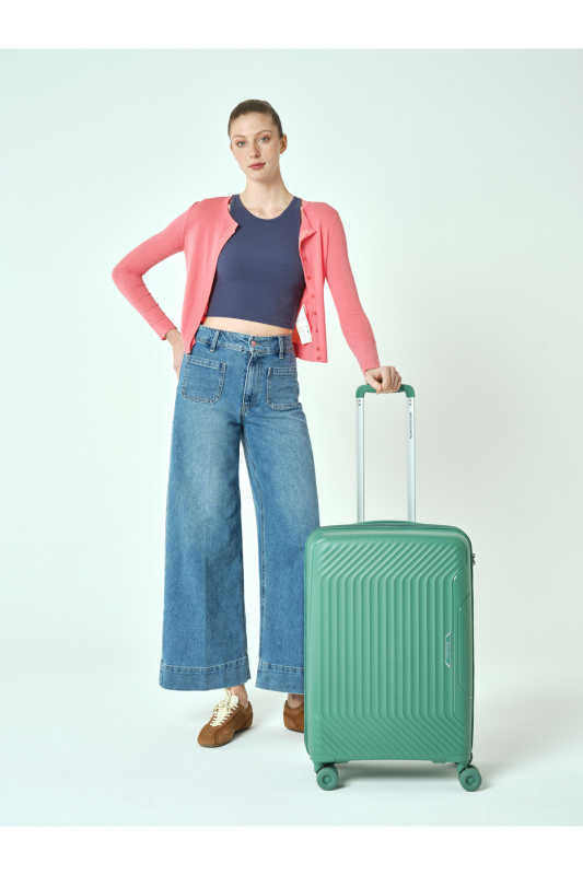 United Colors Of Benetton Trolley 60 Cm Yeşil Unisex Valiz - 7