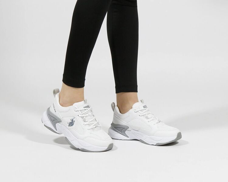 U.S. Polo Assn. 4M MAYBE WMN 4FX BEYAZ Kadın Sneaker Ayakkabı - 8