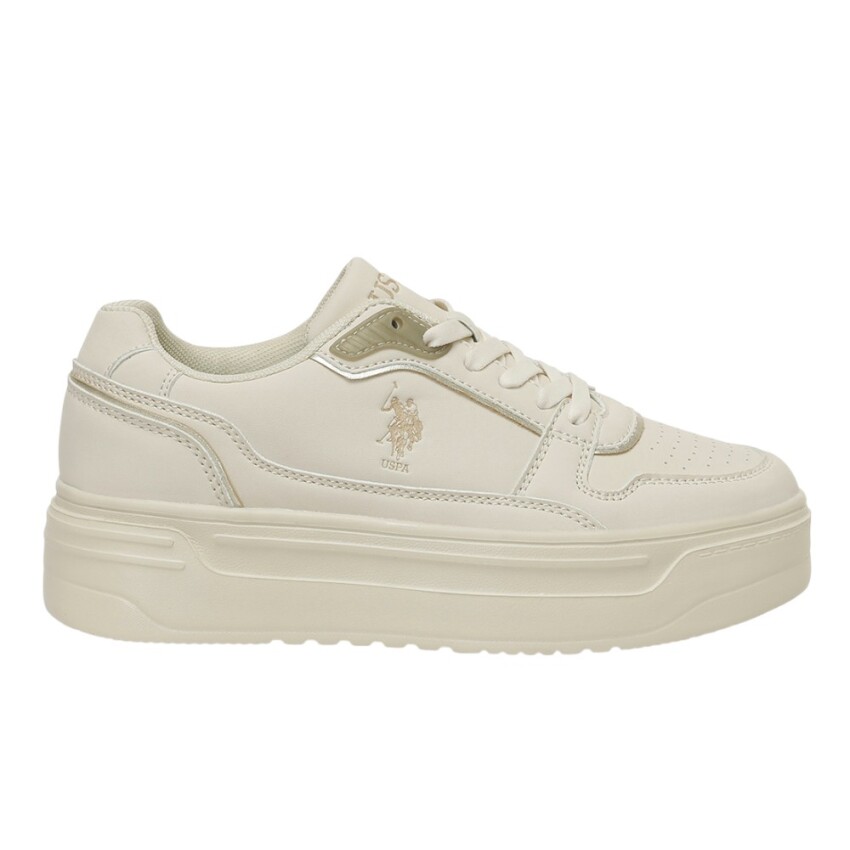 U.S. Polo Assn. 5F Caroline 5PR Bej Kadın Sneaker Ayakkabı - 1