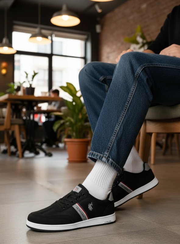 U.S. Polo Assn. 6M Kares 6FX Siyah Erkek Sneaker Ayakkabı - 7
