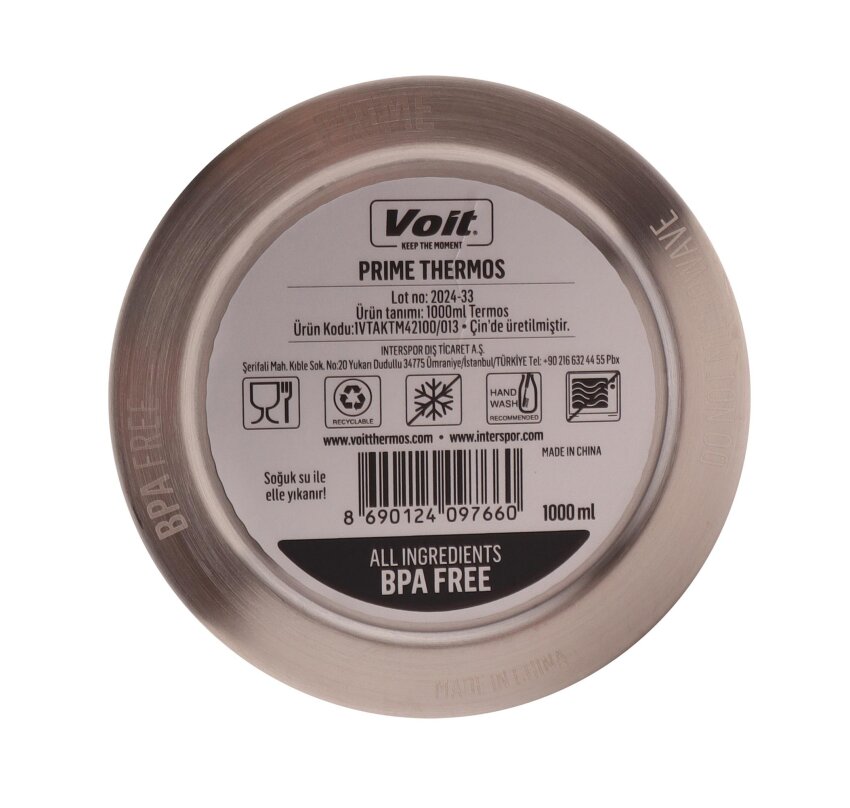 Voit Prime Thermos 1000ML Unisex Suluk & Matara - 6
