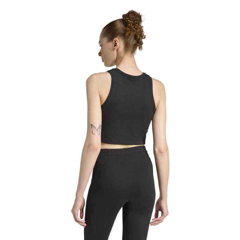 Adidas Essentials 3-Stripes Dolgulu Siyah Kadın Atlet - 2