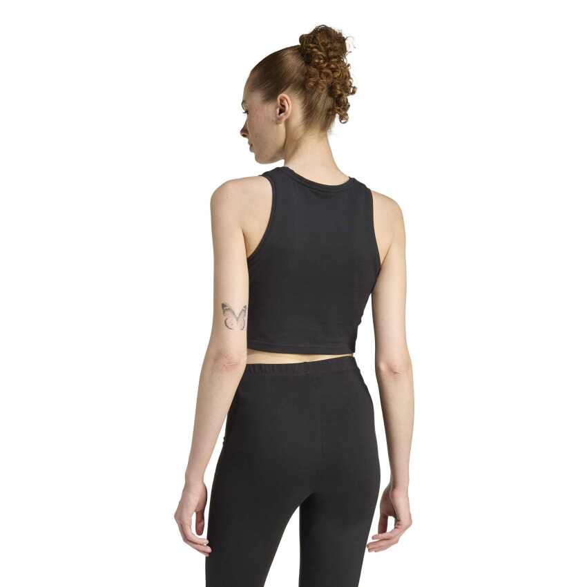 Adidas Essentials 3-Stripes Dolgulu Siyah Kadın Atlet - 2